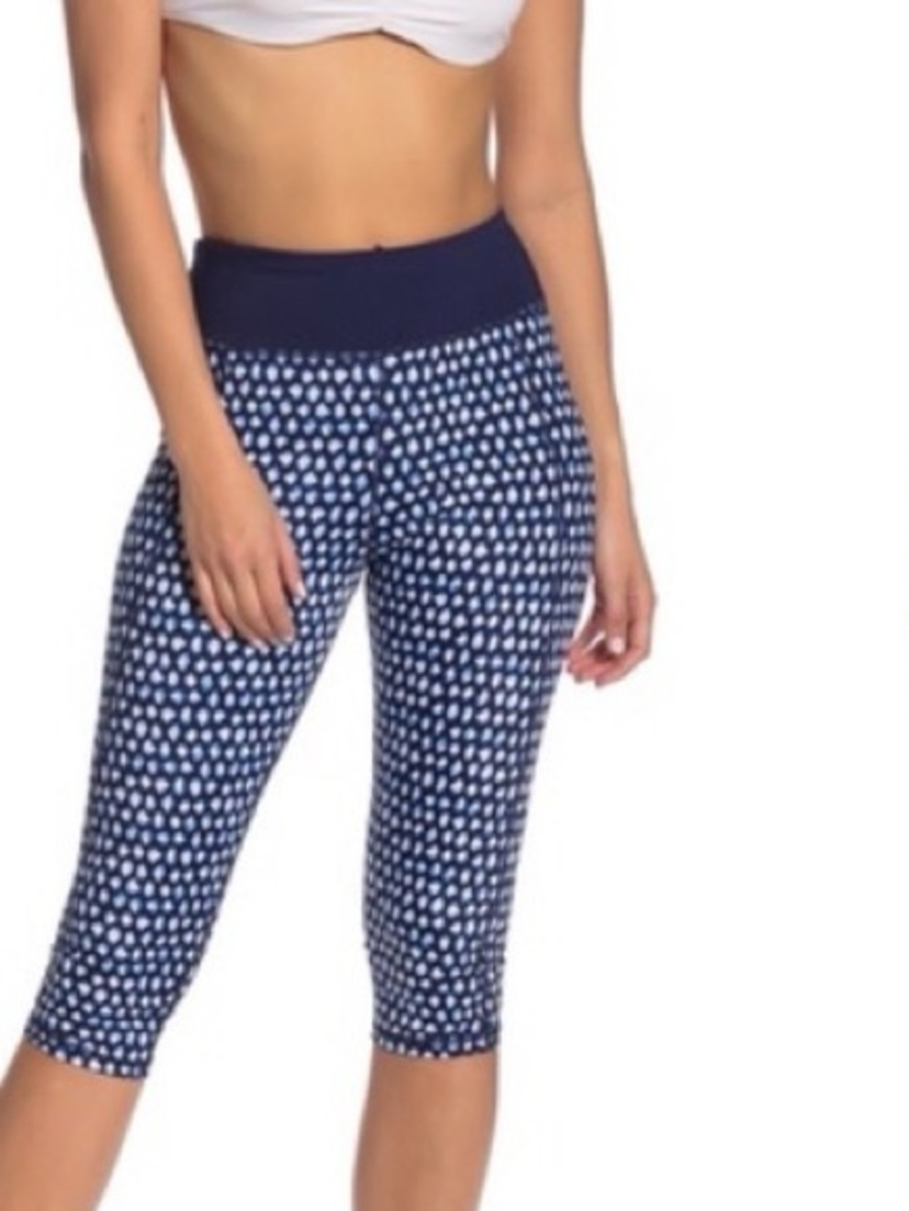 Guy Harvey Blue Print Capri Leggings Medium Activewear
